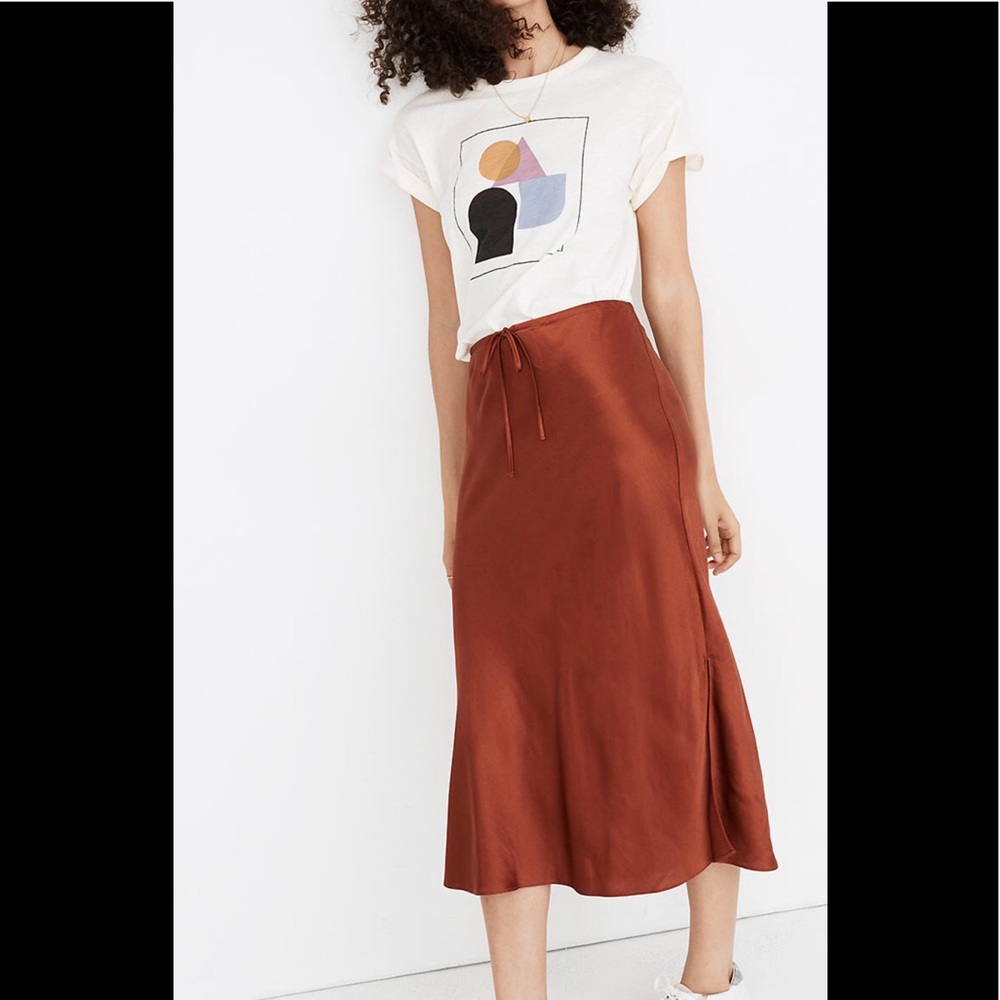 Madewell Drawstring Midi Slip Skirt